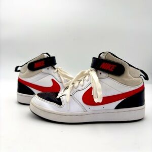 Nike Court Borough Mid 2 Shoes CD7782-110 Red Black White 6 Youth Boys Sneakers